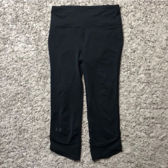 Under armor black crop leggings with drawstring - Picture 1 of 6